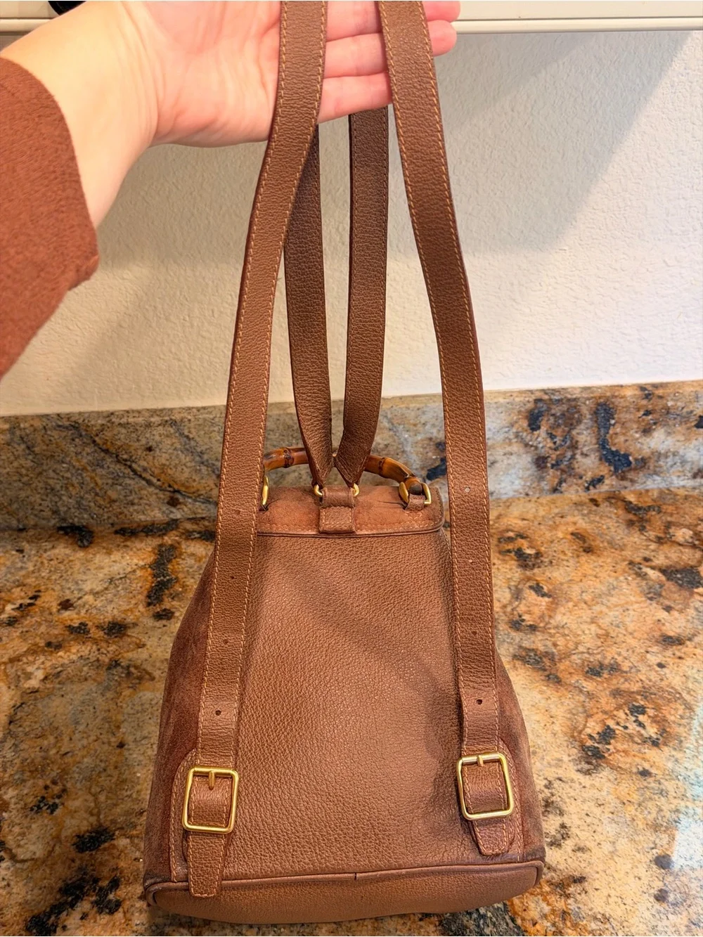 Gucci Bamboo and Suede Mini Backpack